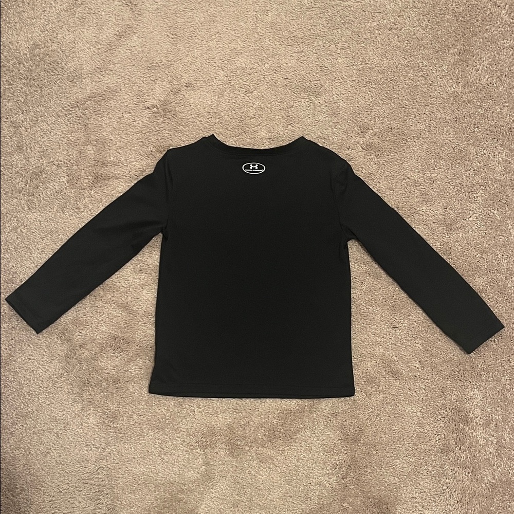 Under Armour Kids Black Long Sleeve Tee with Red Logo - Size 4 - Picture 3 of 6